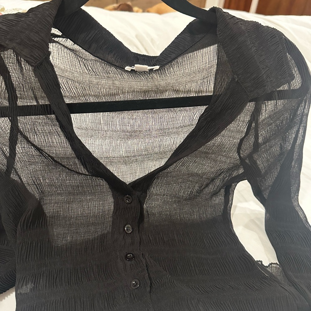Le Lis Black Sheer Blouse